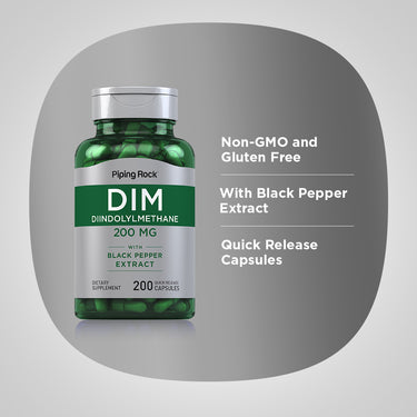 DIM (Diindolylmethane), 200 mg, 200 Quick Release Capsules