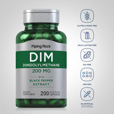 DIM (Diindolylmethane), 200 mg, 200 Quick Release Capsules