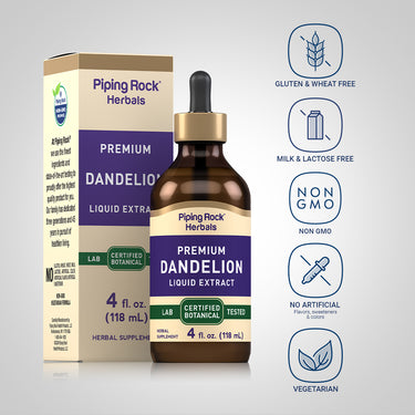 Dandelion Liquid Extract Alcohol Free, 4 fl oz (118 mL) Dropper Bottle