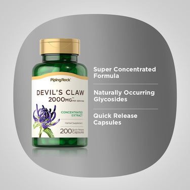 Devils Claw, 2000 mg (per serving), 200 Quick Release Capsules