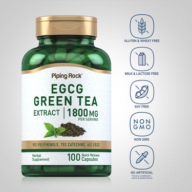 EGCG Green Tea Standardized Extract, 1800 mg (per serving), 100 Quick Release Capsules