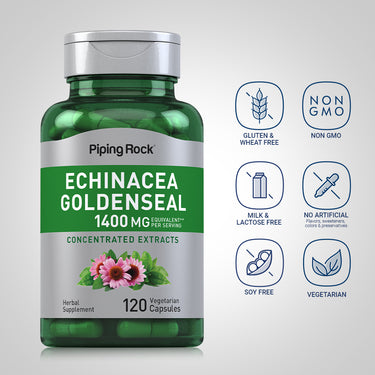 Echinacea Goldenseal, 1400 mg (per serving), 120 Vegetarian Capsules
