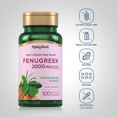 Fenugreek, 2000 mg (per serving), 100 Quick Release Capsules