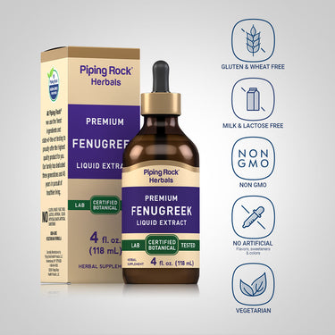 Fenugreek Liquid Extract Alcohol Free, 4 fl oz (118 mL) Dropper Bottle