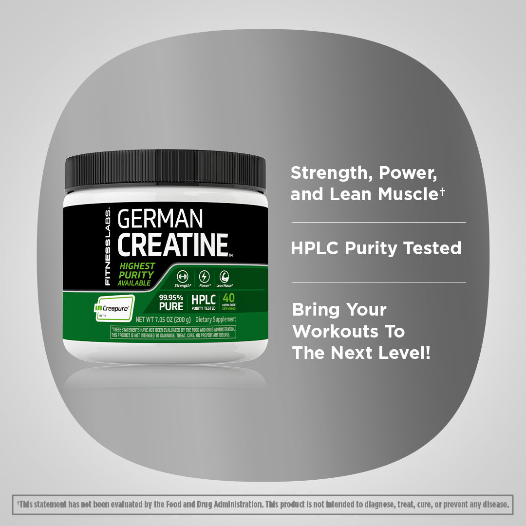 German Creatine Monohydrate (Creapure), 5000 mg (per serving), 7.05 oz (200 g) Bottle