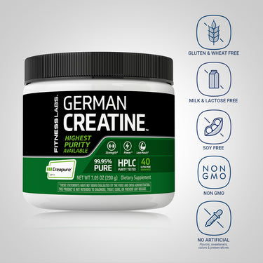 German Creatine Monohydrate (Creapure), 5000 mg (per serving), 7.05 oz (200 g) Bottle