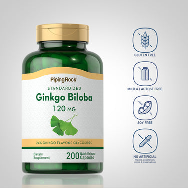 Ginkgo Biloba Standardized Extract, 120 mg, 200 Quick Release Capsules