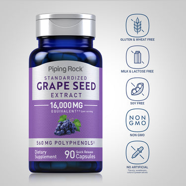Grape Seed Extract, 16,000 mg (per serving), 90 Quick Release Capsules
