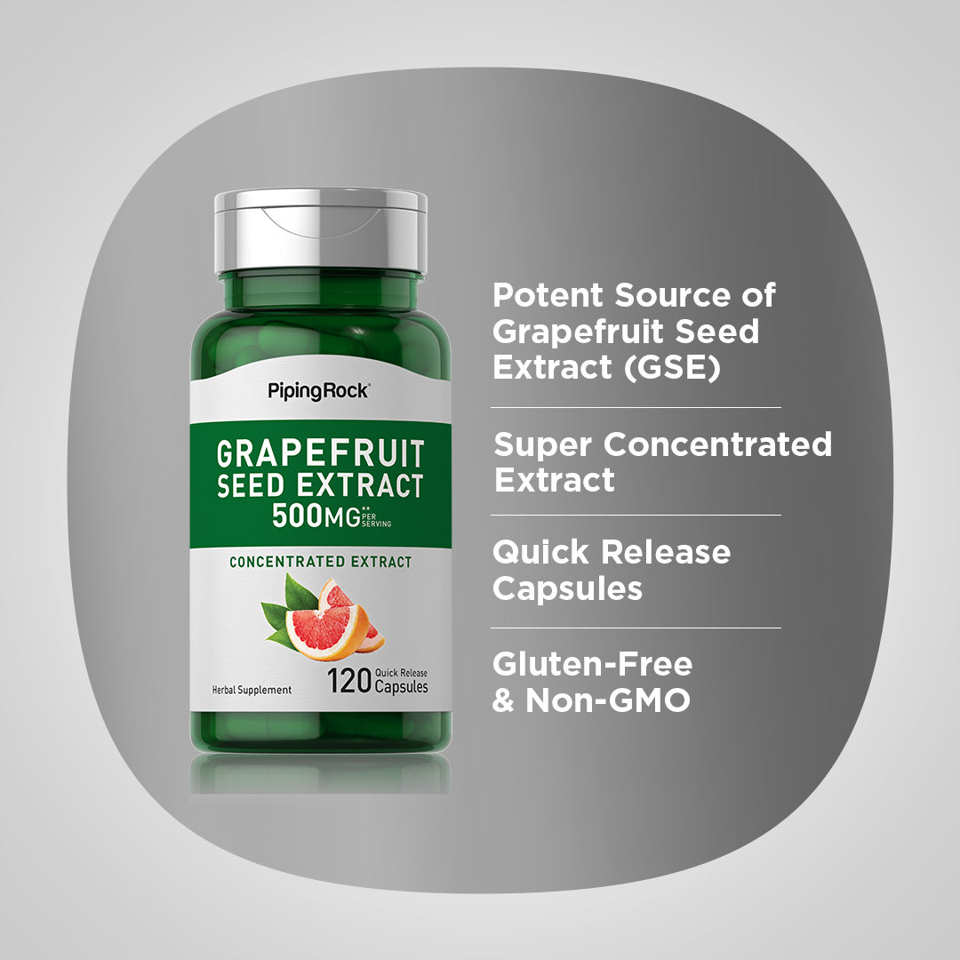 Grapefruit Seed, 500 mg (per serving), 120 Quick Release Capsules