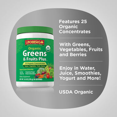 Greens & Fruits Plus Organic, 9.5 oz (270 g) Bottle