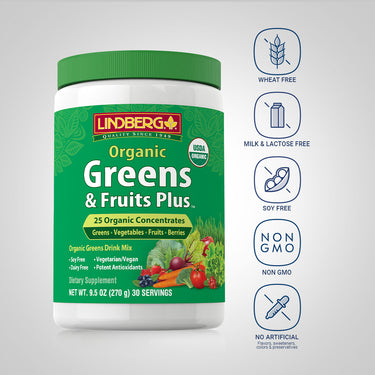 Greens & Fruits Plus Organic, 9.5 oz (270 g) Bottle