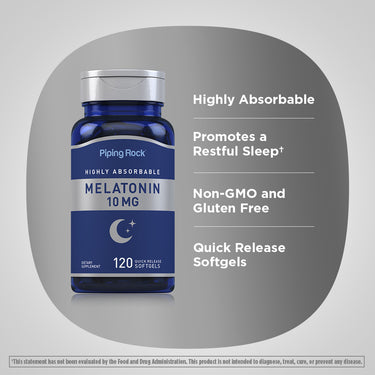 Highly Absorbable Melatonin, 10 mg, 120 Quick Release Softgels