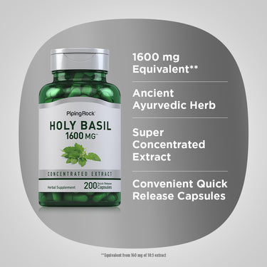Product highlights graphic stating 1600 mg Equivalent**, Ancient Ayurvedic Herb, Super Concentrated Extract, Quick Release Capsules.