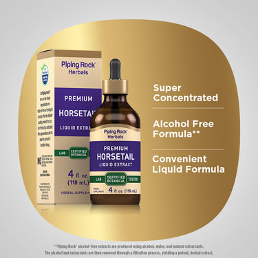 Horsetail Liquid Extract Alcohol Free, 4 fl oz (118 mL) Dropper Bottle