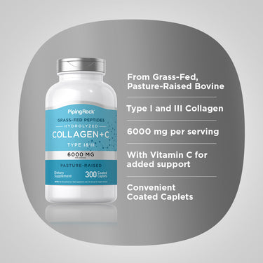 Collagen Type I & III, 6000 mg (per serving), 300 Coated Caplets