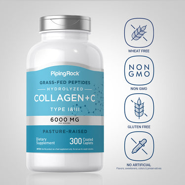 Collagen Type I & III, 6000 mg (per serving), 300 Coated Caplets