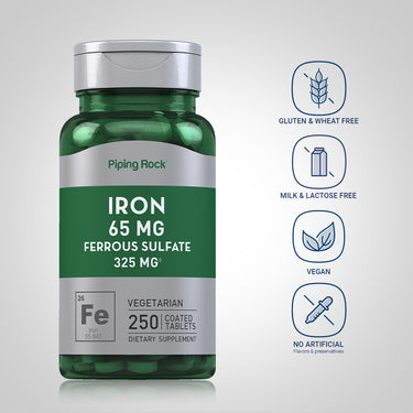 Iron Ferrous Sulfate, 65 mg, 250 Coated Tablets