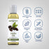 Jojoba Oil bottle with icons indicating: Wheat & Gluten Free, Non GMO, Milk & Soy Free, No Artificial Flavors/Colors/Preservatives.