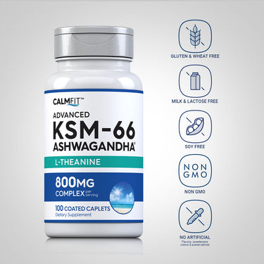 KSM-66 Ashwagandha, 800 mg (per serving), 100 Coated Caplets