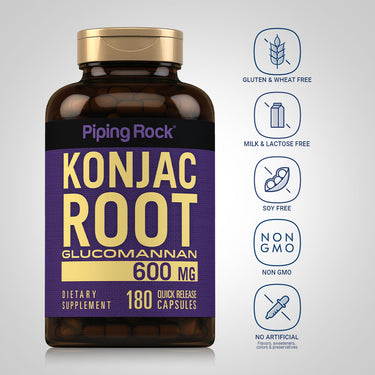 Konjac Root Fiber Glucomannan, 600 mg, 180 Quick Release Capsules