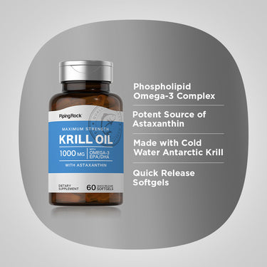 Krill Oil, 1000 mg, 60 Quick Release Softgels