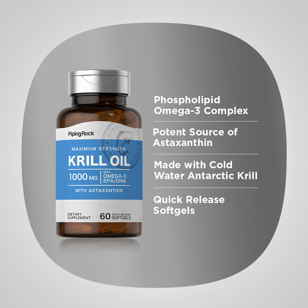 Krill Oil, 1000 mg, 60 Quick Release Softgels