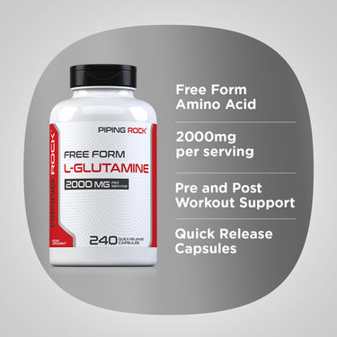 L-Glutamine, 2000 mg (per serving), 240 Quick Release Capsules