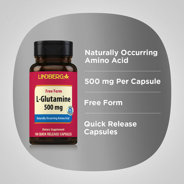 L-Glutamine, 500 mg, 100 Quick Release Capsules