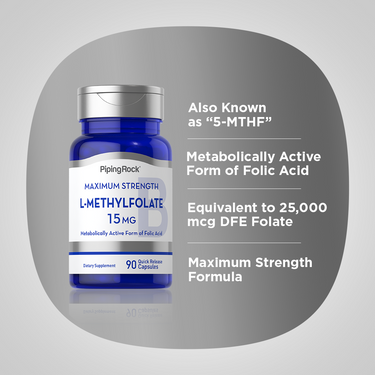 L-Methylfolate, 15 mg, 90 Quick Release Capsules
