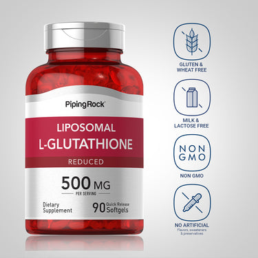 Liposomal L-Glutathione (Reduced), 500 mg (per serving), 90 Quick Release Softgels