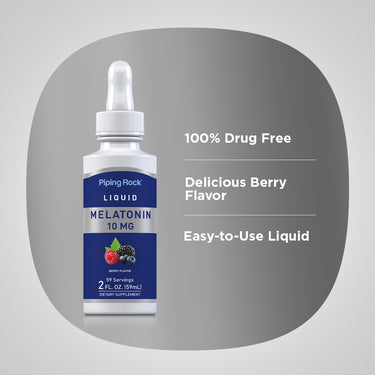 Liquid Melatonin 10 mg (Delicious Berry), 2 fl oz (59 mL) Dropper Bottle