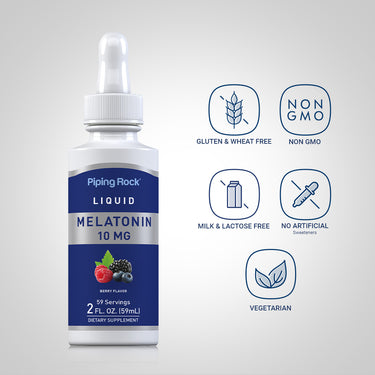 Liquid Melatonin 10 mg (Delicious Berry), 2 fl oz (59 mL) Dropper Bottle