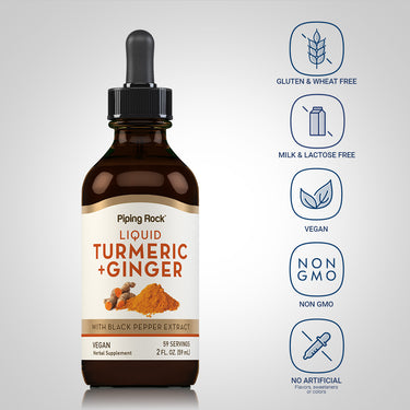 Liquid Turmeric Plus Ginger, 2 fl oz (59 mL) Dropper Bottle