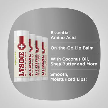 Lysine Lip Balm, (4 pack), 0.15 oz (4.25 g) Tube