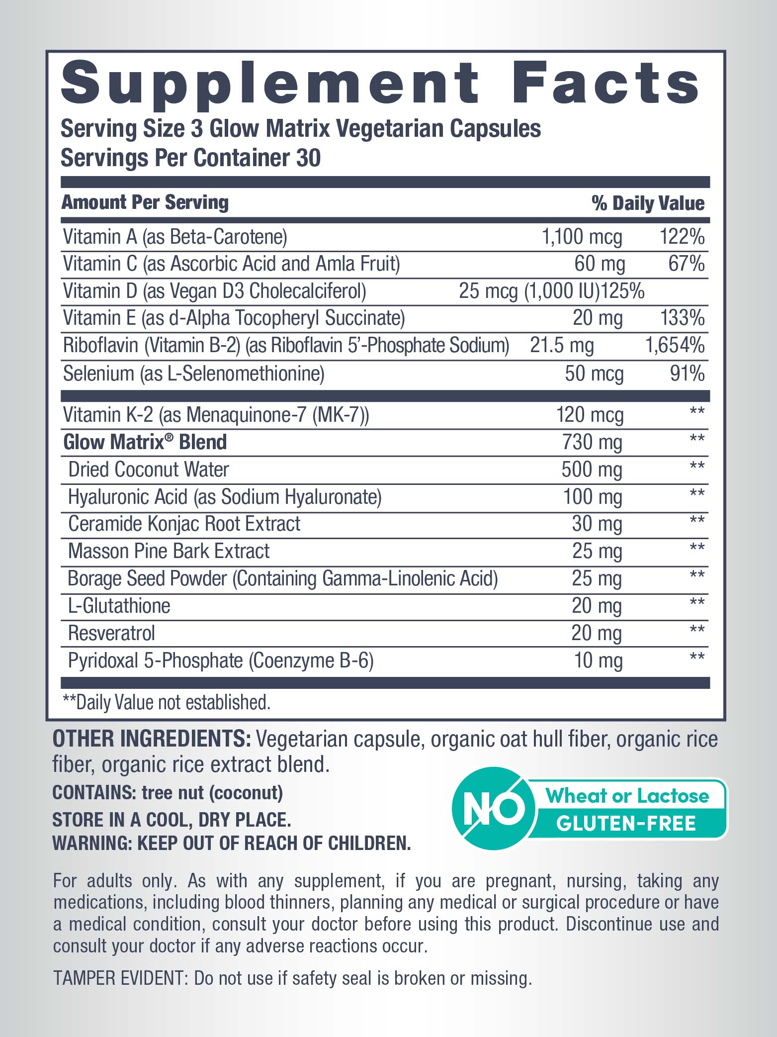 Glow Matrix Advanced Skin Hydrator, 90 Vegetarian Capsules