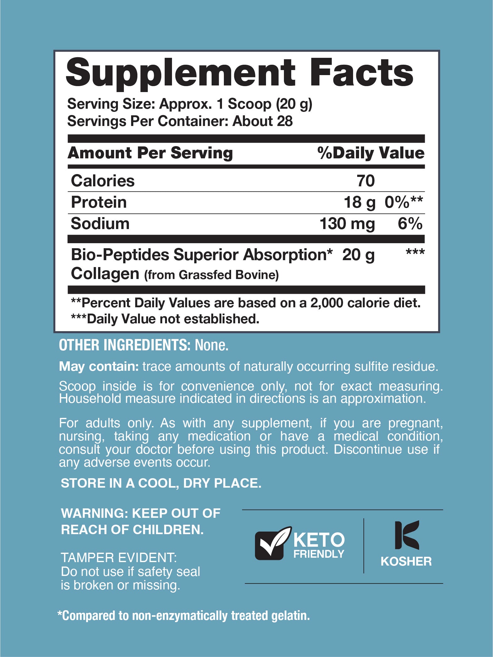 Grassfed Collagen Bio-Peptides, 20 oz (567 g) Powder