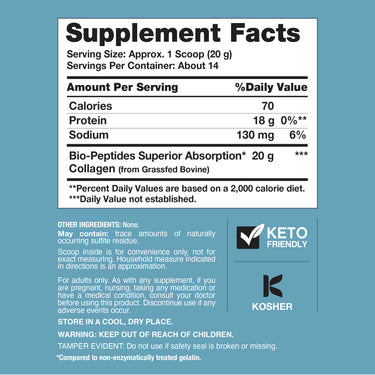 Grassfed Collagen Bio-Peptides, 10 oz (283 g) Powder