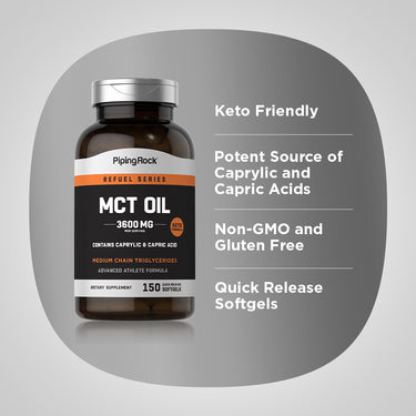 MCT Oil, 3600 mg (per serving), 150 Quick Release Softgels