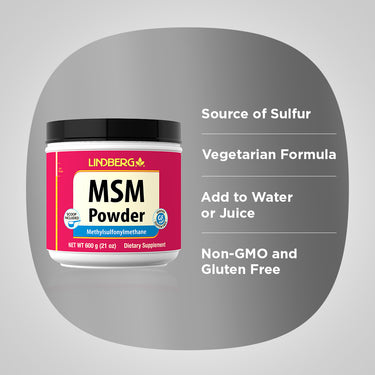 MSM (Methylsulfonylmethane) Powder, 4000 mg (per serving), 21 oz (600 g) Bottle