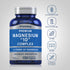 Magnesium Complex bottle with icons indicating gluten, wheat, milk, lactose, soy free; non-GMO; no artificial flavors, sweeteners, colors, preservatives.