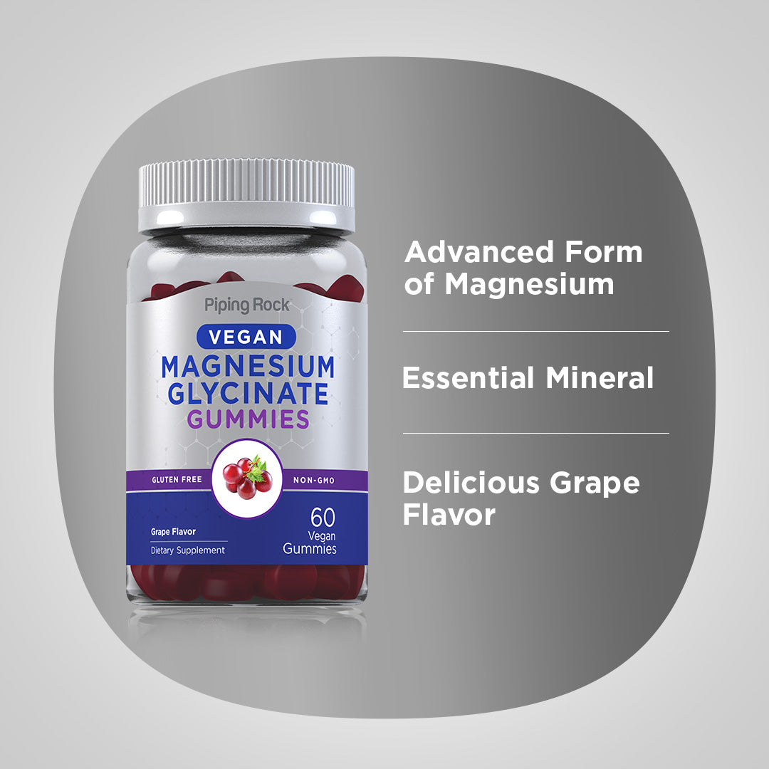 Magnesium Glycinate (Grape), 60 Vegan Gummies