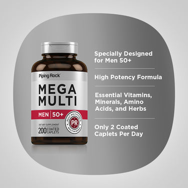 Mega Multi for Men 50 Plus, 200 Coated Caplets