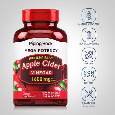 Mega Potency Apple Cider Vinegar, 1600 mg (per serving), 150 Coated Caplets