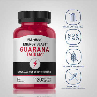 Mega Strength Guarana, 1600 mg, 120 Quick Release Capsules