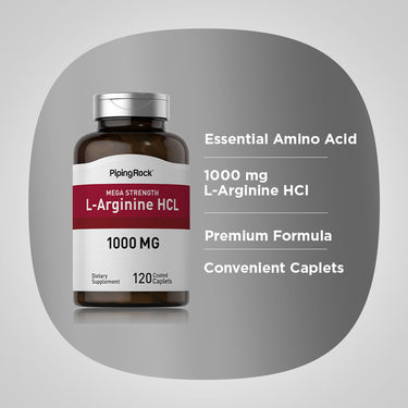 Mega Strength L-Arginine HCL, 1000 mg, 120 Coated Caplets