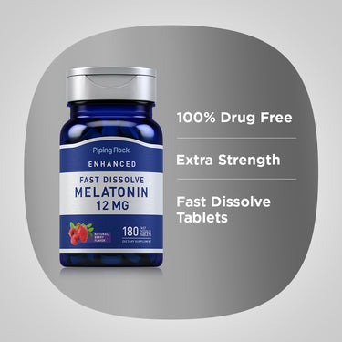 Melatonin Fast Dissolve, 12 mg, 180 Fast Dissolve Tablets