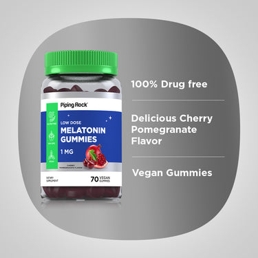 Melatonin (Cherry Pomegranate), 1 mg, 60 Vegan Gummies