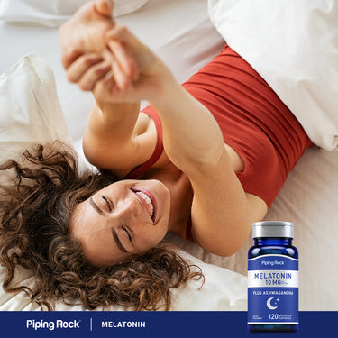 Melatonin Plus Ashwagandha, 10 mg (per serving), 120 Quick Release Capsules