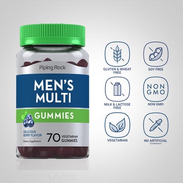 Men's Multivitamin + B-12 D3 & Zinc (Berry), 70 Vegetarian Gummies