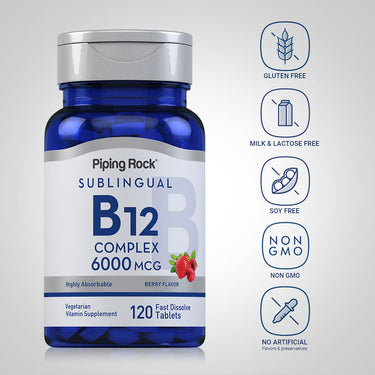 Methylcobalamin B-12 Complex (Sublingual), 6000 mcg, 120 Fast Dissolve Tablets